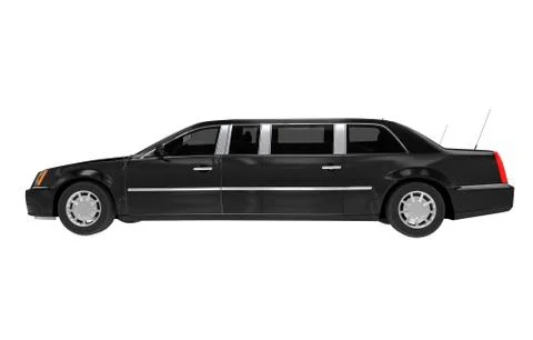 Limousine side view isolated on white. Stock Illustration