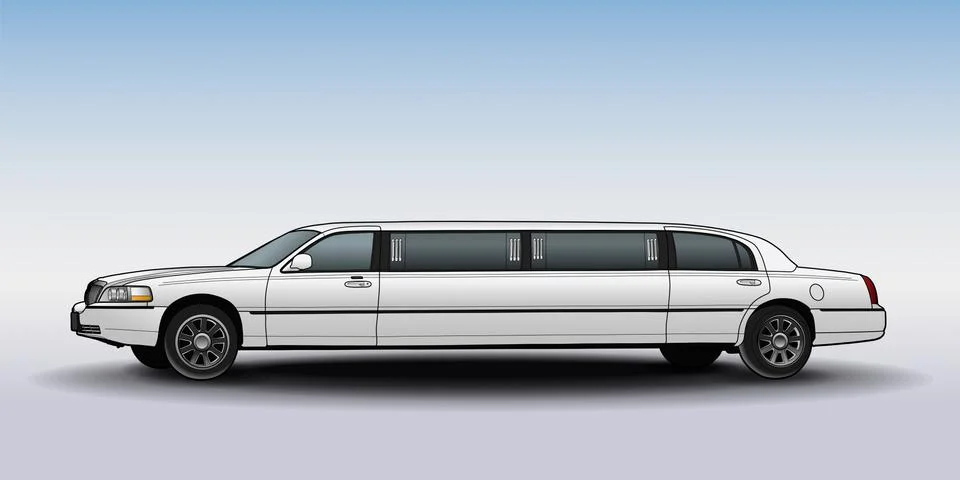 Limousine. Technical draw. Stock Illustration