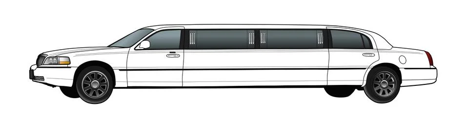 Limousine. Technical draw. Stock Illustration