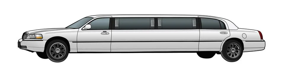 Limousine. Technical draw. Stock Illustration