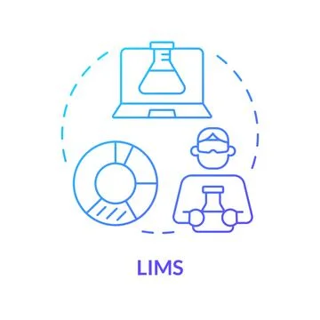 LIMS blue gradient concept icon イラスト素材