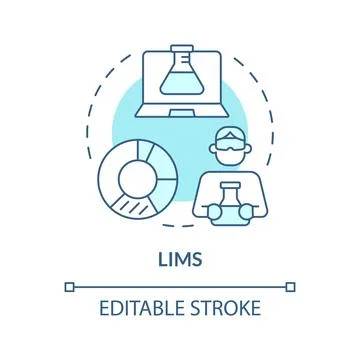 LIMS soft blue concept icon Stockillustratie