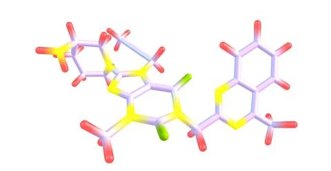 Linagliptin molecular structure isolated on white Stock Illustration