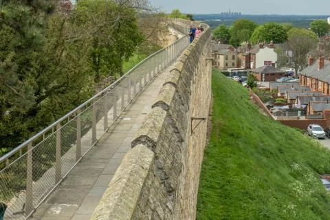 Lincoln Castle with views of Lincoln Cathedral Stock Photos