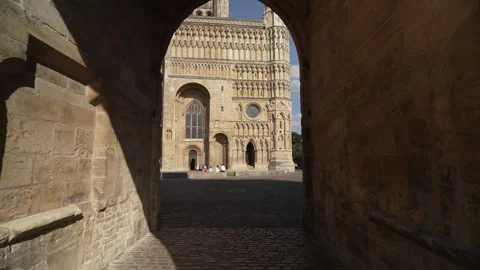 Lincoln Cathedral, Exchequer Gate, Lincoln, Lincolnshire, England Stock Footage 282914137