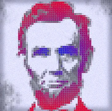 Lincoln COLLAGE pixel Illustrazione stock