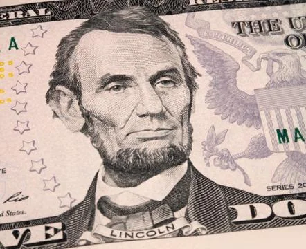Lincoln on dollar Stock Photos