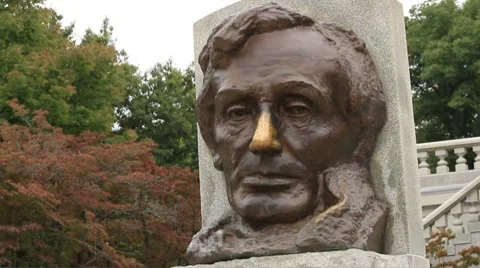 Lincoln Face at tomb Stock Footage 8770088