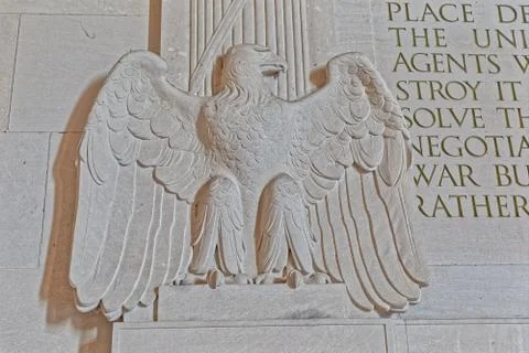 Lincoln Memorial eagle statue in Washington DC USA Stock Photos