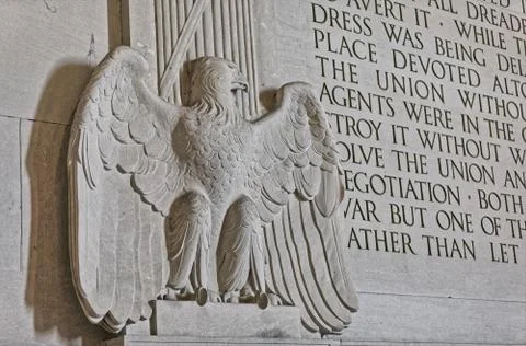 Lincoln Memorial eagle statue in Washington DC USA Stock Photos
