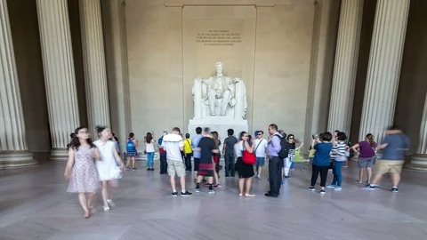 Lincoln Memorial Interior Timelapse Video stock 86336588