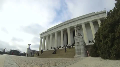 Lincoln Memorial - Low Angle Time-lapse Stock Footage 13233880