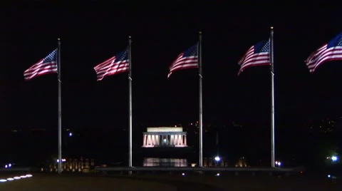 Lincoln Memorial at Night Stock Footage 40684483