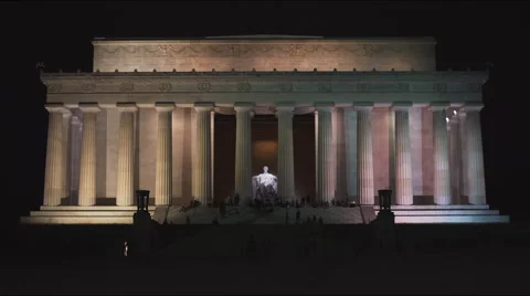 Lincoln memorial at night Stock Footage 57200073