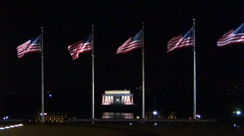 Lincoln Memorial at Night Loop Stock Footage 38765816