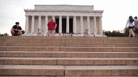 Lincoln Memorial with plane 库存影片 123389968