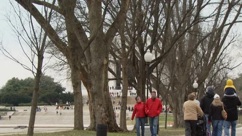 Lincoln Memorial Reflecting Pool Stock Footage 123814498