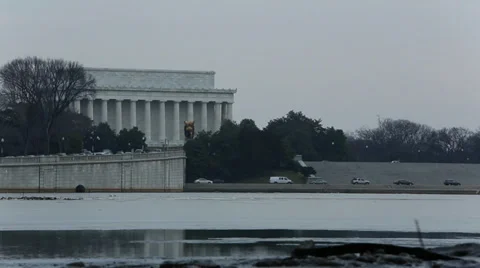 Lincoln Memorial Static Winter Shot Stock-Footage 34691973