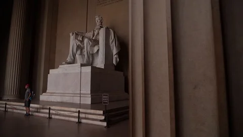 Lincoln Memorial Statue pan 库存影片 123390056