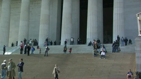 Lincoln Memorial Steps with Audio Stock Footage 157439