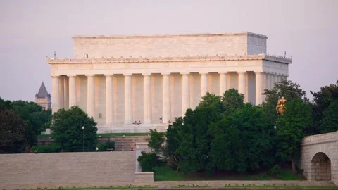 Lincoln Memorial At Sunset Stock Footage 305479293