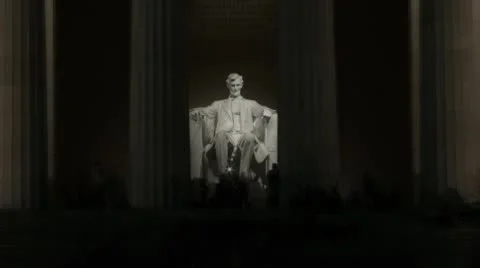 Lincoln Memorial Time Lapes Close Up Stock Footage