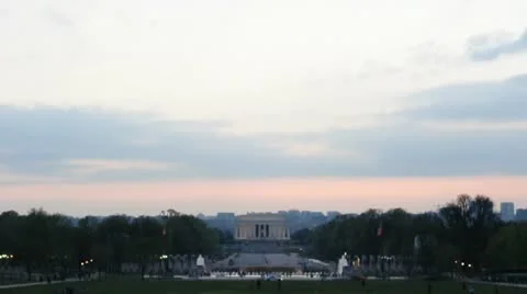 Lincoln Memorial Under Sunset Stock Footage 14833901