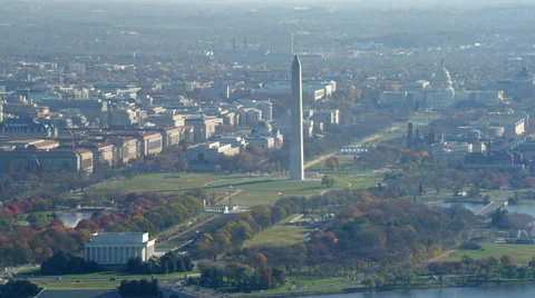 Lincoln Memorial, Washington Monument, and Capitol Building from the Tidal Stock Footage 59209051