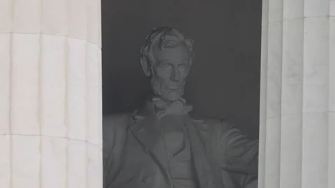The Lincoln statue inside the Lincoln Memorial Stock Footage 345283435