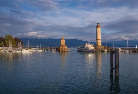 Lindau harbor on the Bodensee Stock Photos