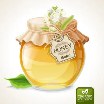 Linden honey jar Stock Illustration