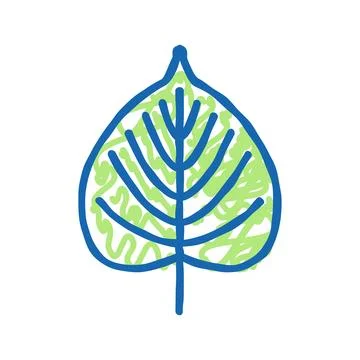 Linden leaf icon doodle illustration Stock Illustration