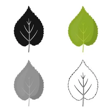 Linden leaf vector icon in cartoon style for web Stock Illustration