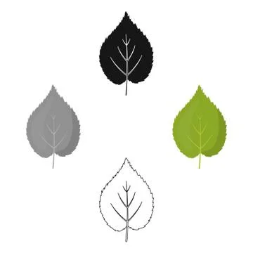 Linden leaf vector icon in cartoon,black style for web Stock Illustration