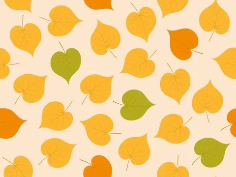 Linden leaves seamless pattern Stock Illustration