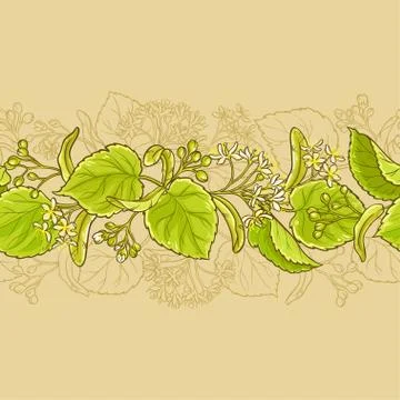 Linden vector horizontal pattern Stock Illustration
