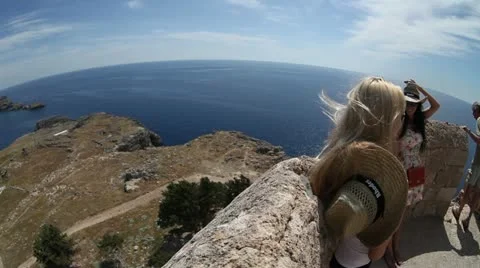 Lindos Acropol 2 Stock Footage 12136336