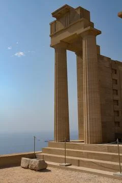 Lindos acropolis Stock Photos