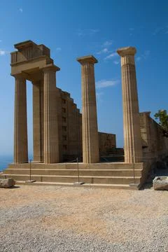 Lindos acropolis 스톡 사진