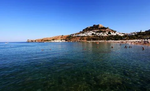 Lindos beach Stock Photos