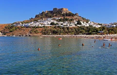 Lindos beach Stock Photos