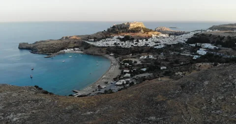 LINDOS GREECE DRON 2 Stock Footage 96348954
