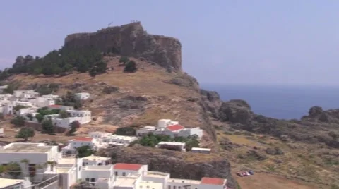 Lindos Town panorama 스톡 동영상 42734094