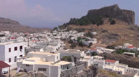 Lindos Town panorama Stock Footage 42734131