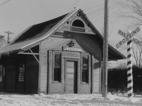 Lindstrom, MN - 1940s: Winter scenes Stock Footage 158262489