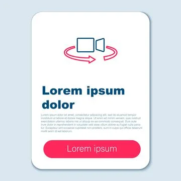 Line 360 degree view icon isolated on grey background. Virtual reality. Angle Illustrazione stock