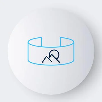 Line 360 degree view icon isolated on white background. Virtual reality. Angle Illustrazione stock