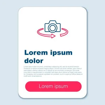 Line 360 degree view icon isolated on grey background. Virtual reality. Angle Stock Illustration