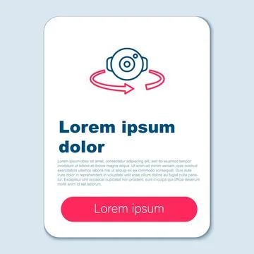 Line 360 degree view icon isolated on grey background. Virtual reality. Angle Illustrazione stock