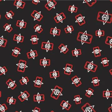 Line 3d modeling icon isolated seamless pattern on black background. Augmented Stock Illustration